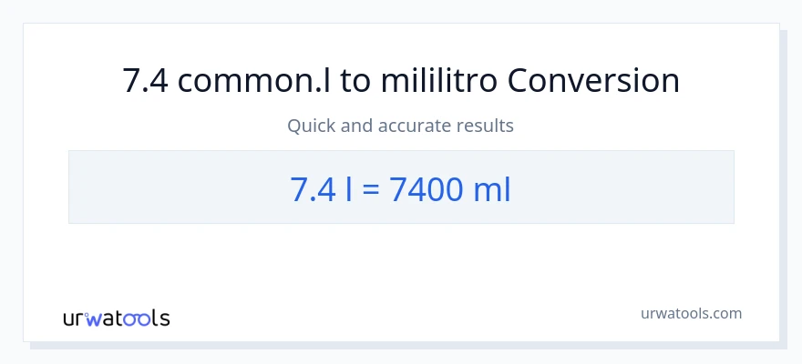7.4 Liters patungong mga mililitro na conversion