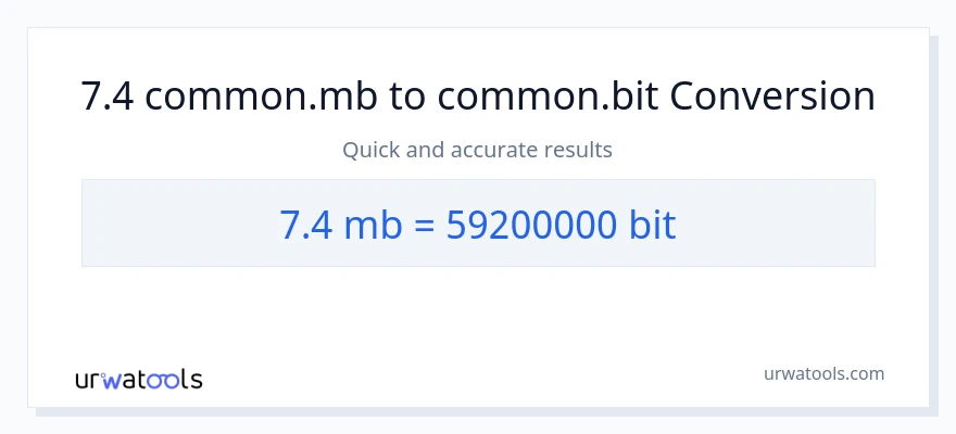 7.4 Megabytes இலிருந்து Bits வரை மாற்றம்