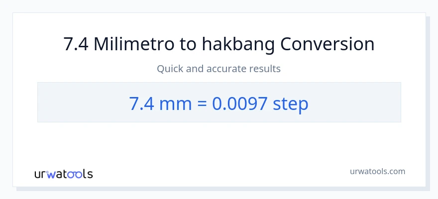 7.4 milimetro patungong mga hakbang na conversion