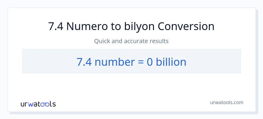 7.4 mga numero patungong bilyon-bilyon na conversion