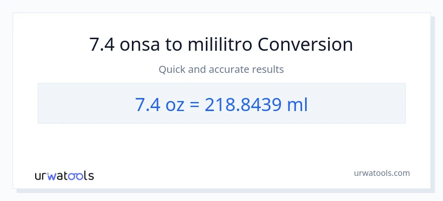 7.4 Mga onsa patungong mga mililitro na conversion