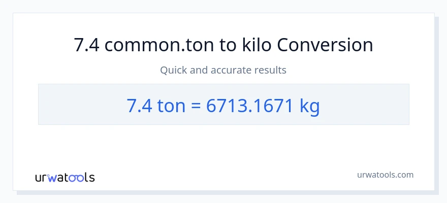 7.4 Tons patungong kilo na conversion