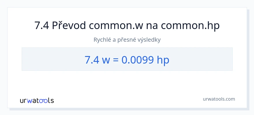 Konverze z watty na koňská síla: 7.4