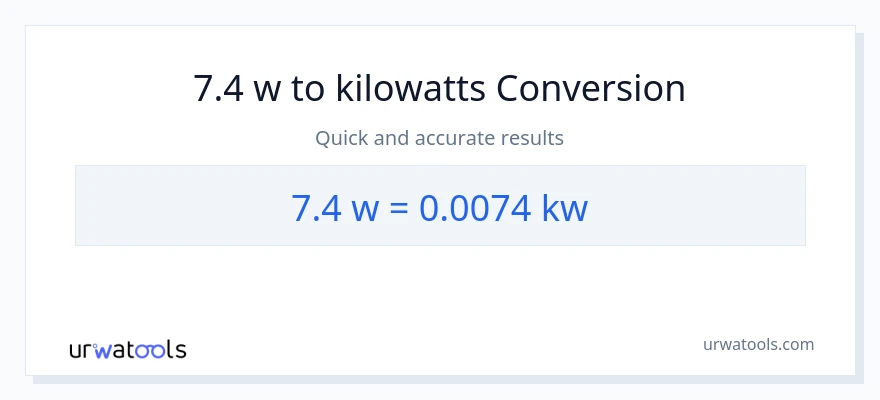 Conversió de 7.4 watts a quilowatts