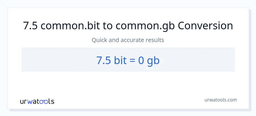 تبدیل 7.5 Bits به Gigabytes