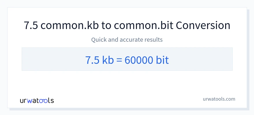 7.5 Kilobytes 到 Bits 轉換