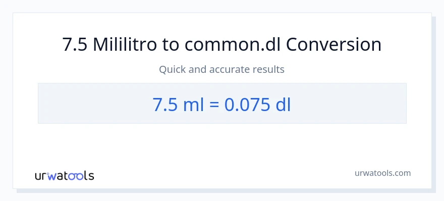 7.5 mga mililitro patungong Dls na conversion