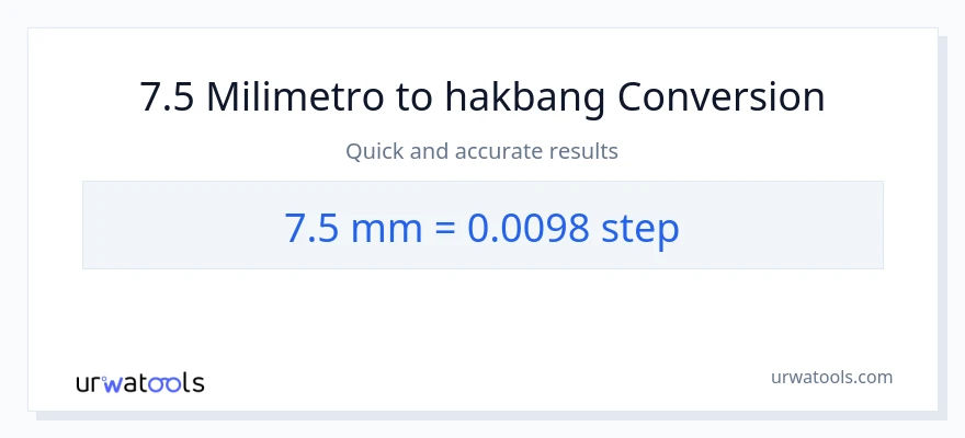 7.5 milimetro patungong mga hakbang na conversion