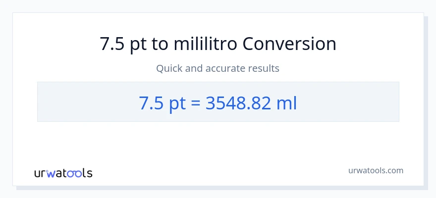 7.5 Pints patungong mga mililitro na conversion
