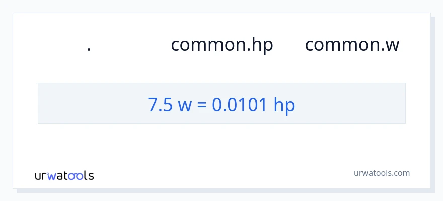 تبدیل 7.5 وات به اسب بخار