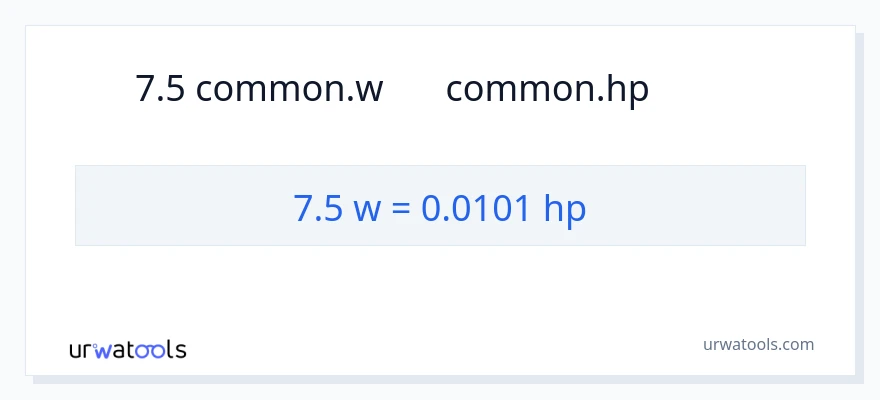 7.5 ワット から 馬力 への変換