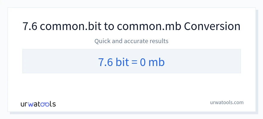 7.6 Bits에서 Megabytes으로의 변환