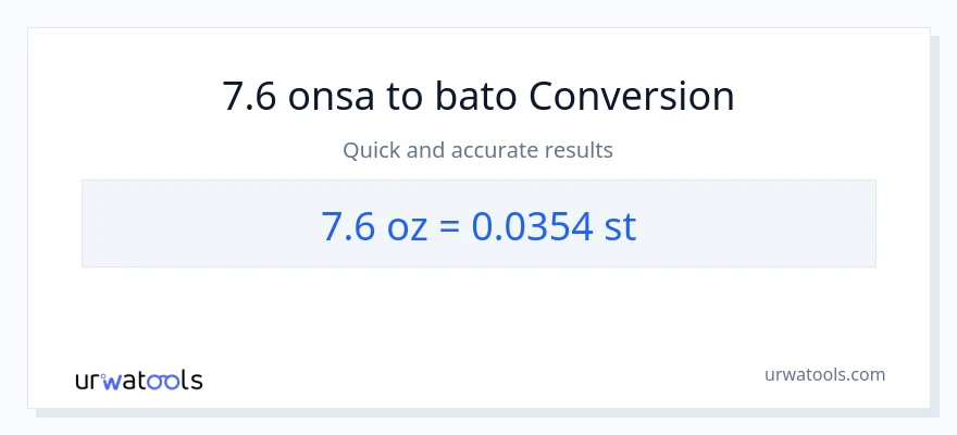 7.6 Mga onsa patungong Mga bato na conversion