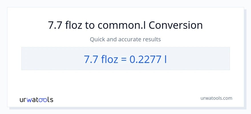 Conversió de 7.7 unces fluides a Liters