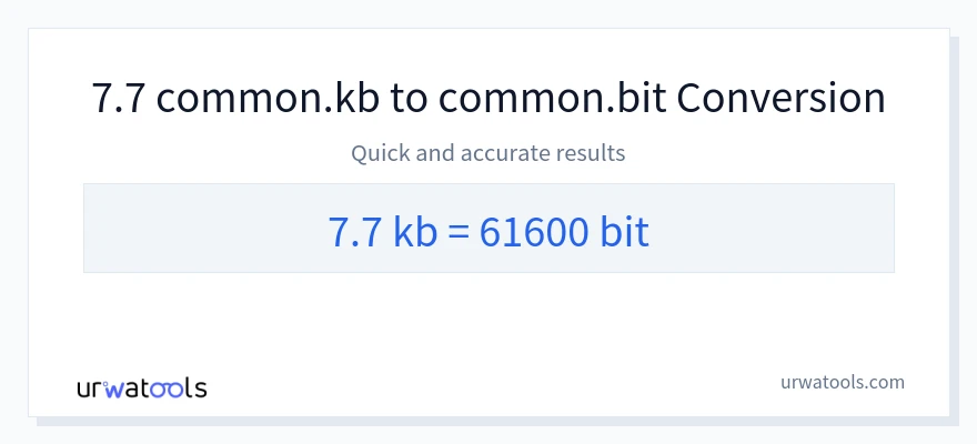 7.7 Kilobytes 到 Bits 轉換