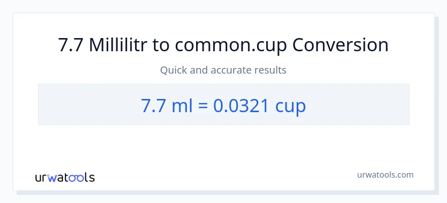 7.7 millilitr-dən fincanlar-ə çevrilmə