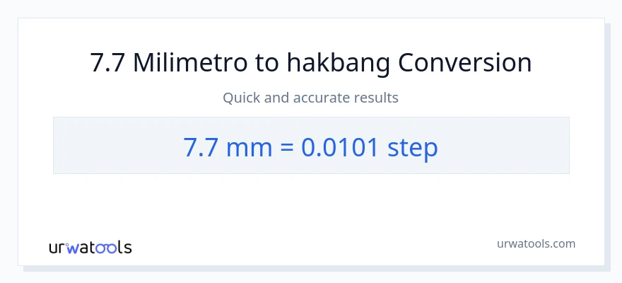 7.7 milimetro patungong mga hakbang na conversion