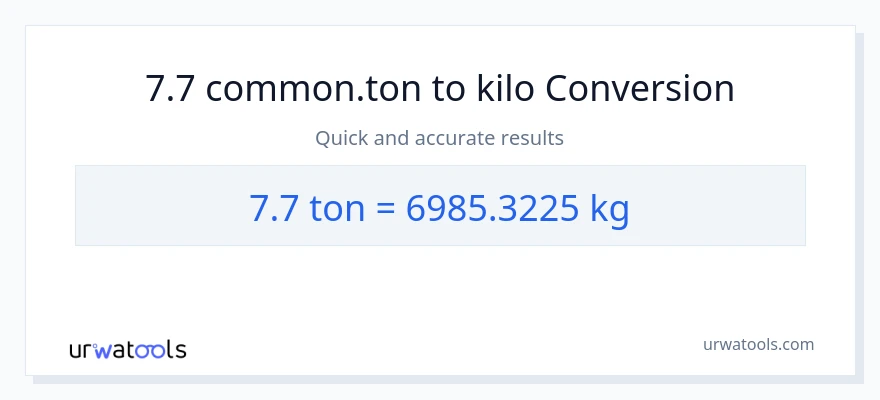7.7 Tons patungong kilo na conversion