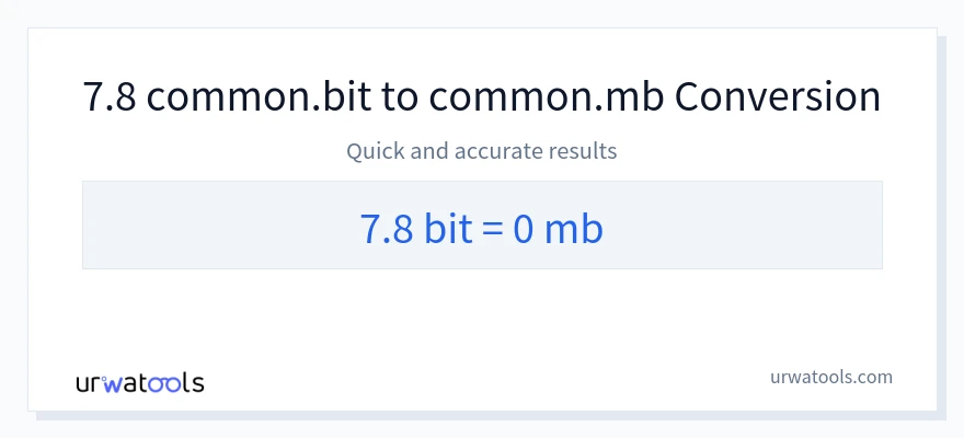 7.8 Bits 到 Megabytes 轉換