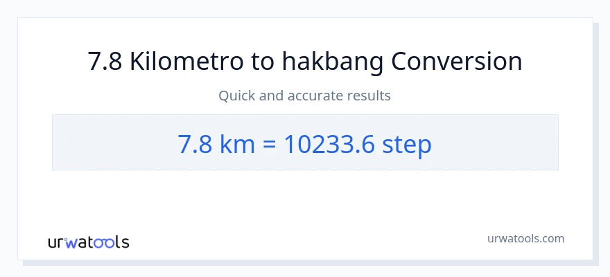 7.8 Kilometro patungong mga hakbang na conversion