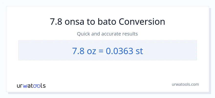 7.8 Mga onsa patungong Mga bato na conversion