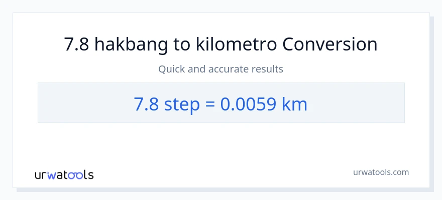 7.8 mga hakbang patungong Kilometro na conversion