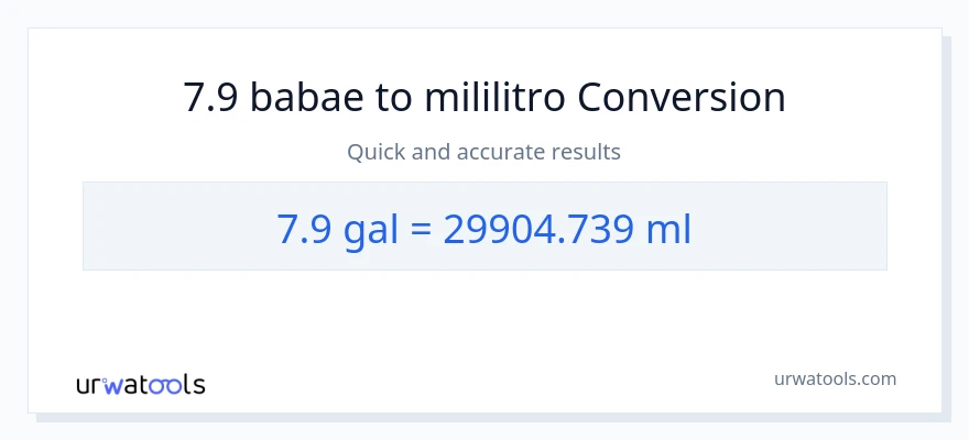 7.9 Mga galon patungong mga mililitro na conversion