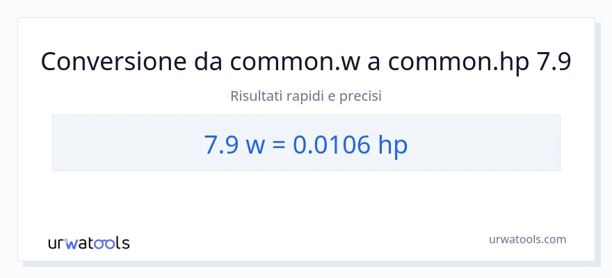 Conversione da 7.9 watt a potenza