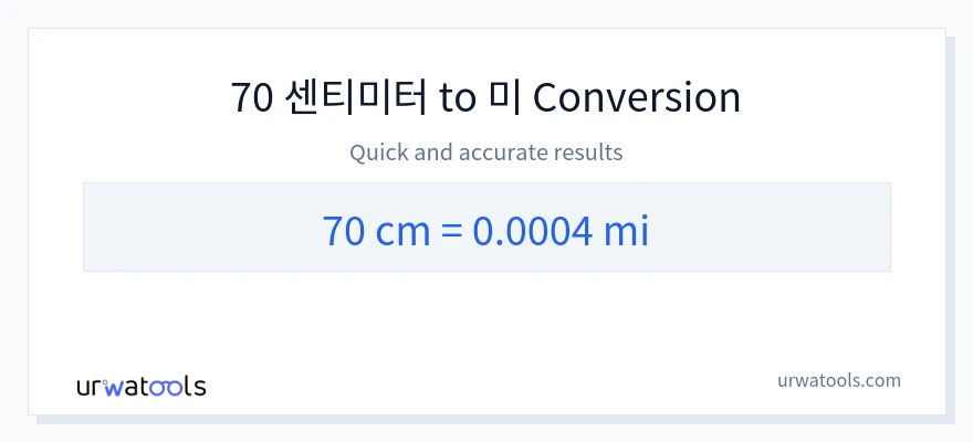 70 센티미터에서 마일으로의 변환