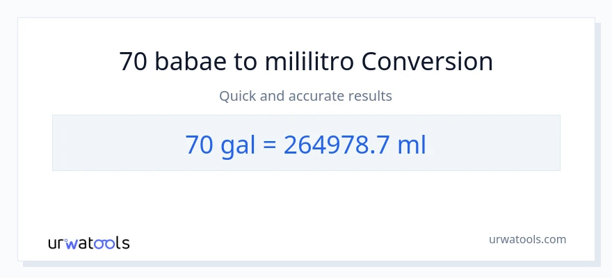 70 Mga galon patungong mga mililitro na conversion