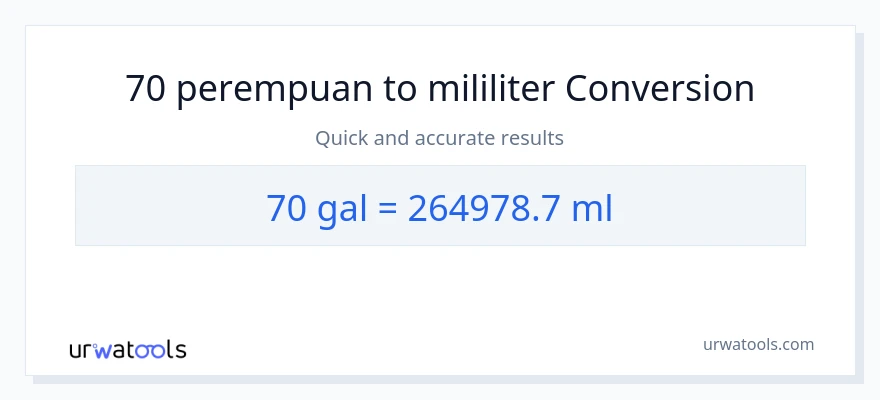 Penukaran 70 Galon kepada mililiter