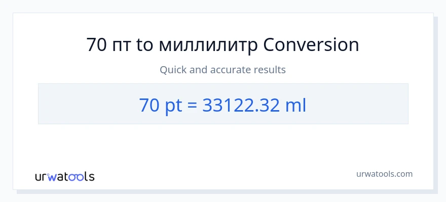 70 Pints в миллилитры преобразование