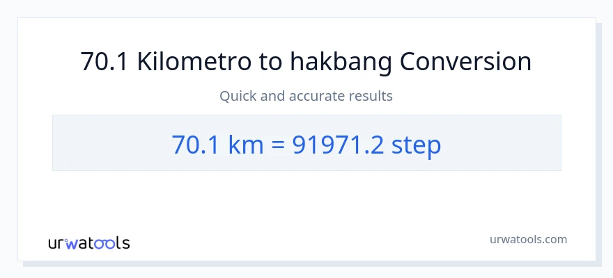 70.1 Kilometro patungong mga hakbang na conversion
