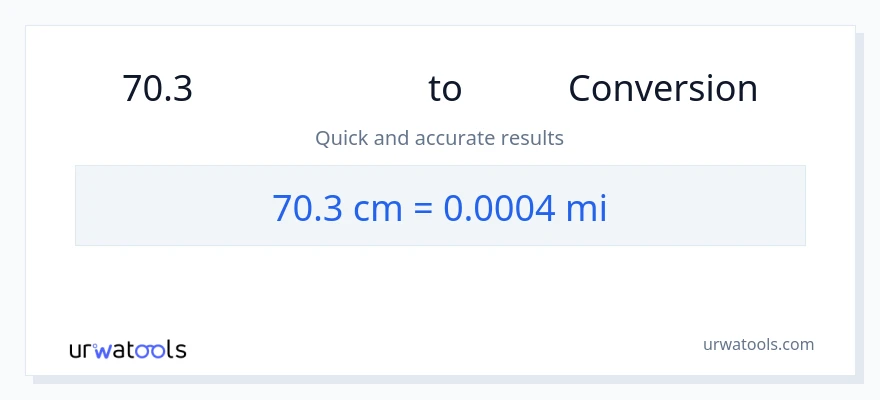 70.3 સેન્ટીમીટર થી માઇલ રૂપાંતર