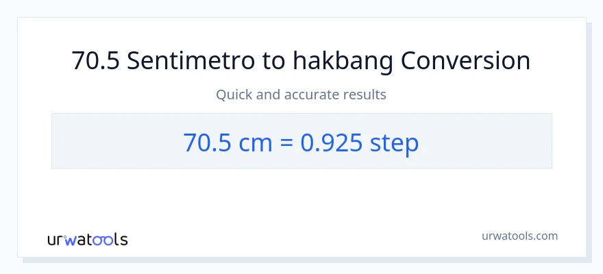 70.5 Mga Sentimetro patungong mga hakbang na conversion
