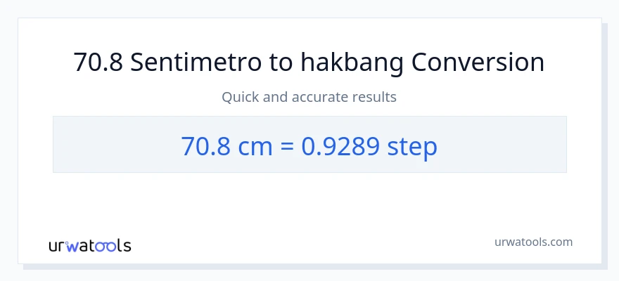 70.8 Mga Sentimetro patungong mga hakbang na conversion
