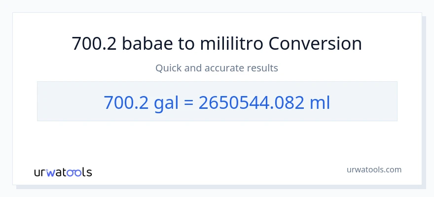 700.2 Mga galon patungong mga mililitro na conversion