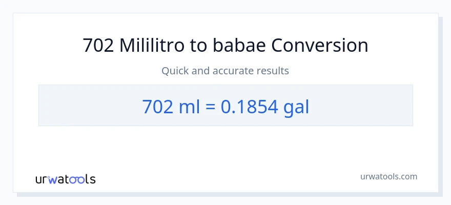 702 mga mililitro patungong Mga galon na conversion