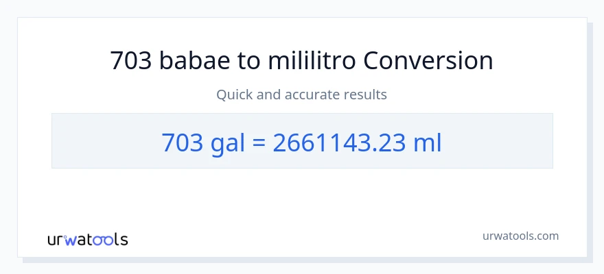 703 Mga galon patungong mga mililitro na conversion