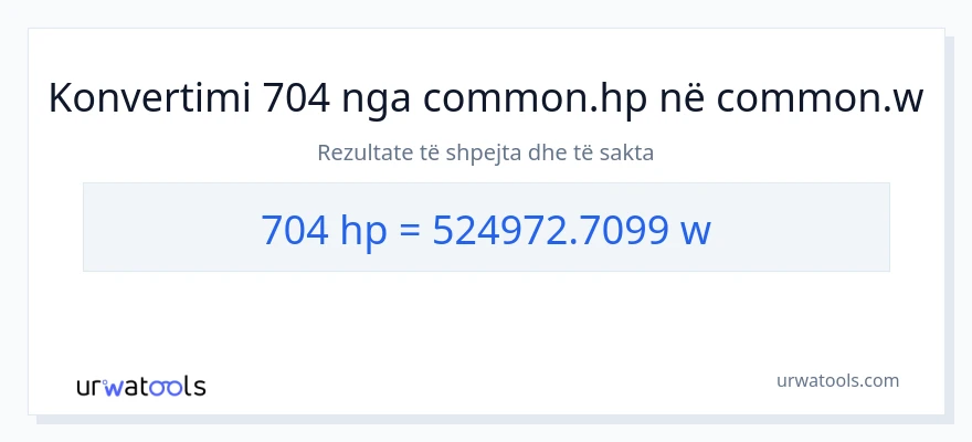 Konvertimi 704 kuajfuqi në vat
