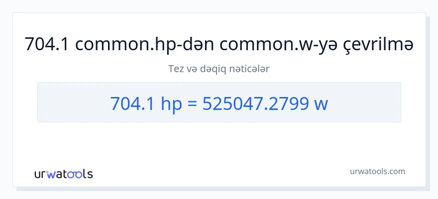 704.1 at gücü-dən vatt-ə çevrilmə