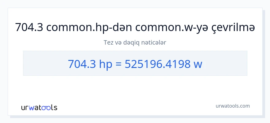 704.3 at gücü-dən vatt-ə çevrilmə