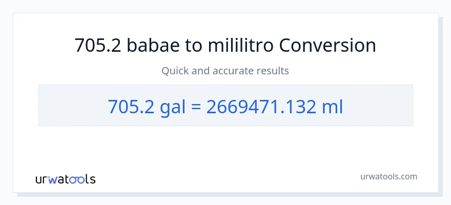 705.2 Mga galon patungong mga mililitro na conversion