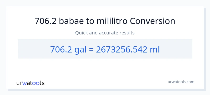 706.2 Mga galon patungong mga mililitro na conversion