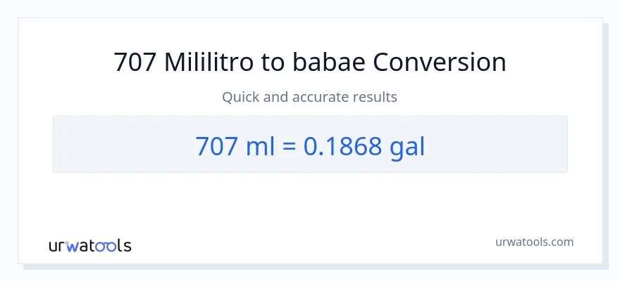 707 mga mililitro patungong Mga galon na conversion