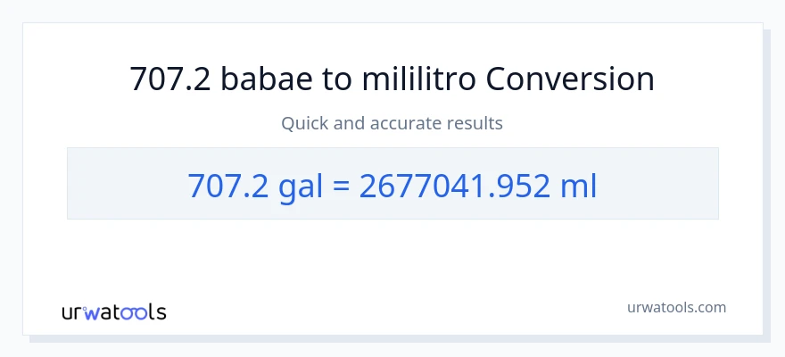 707.2 Mga galon patungong mga mililitro na conversion