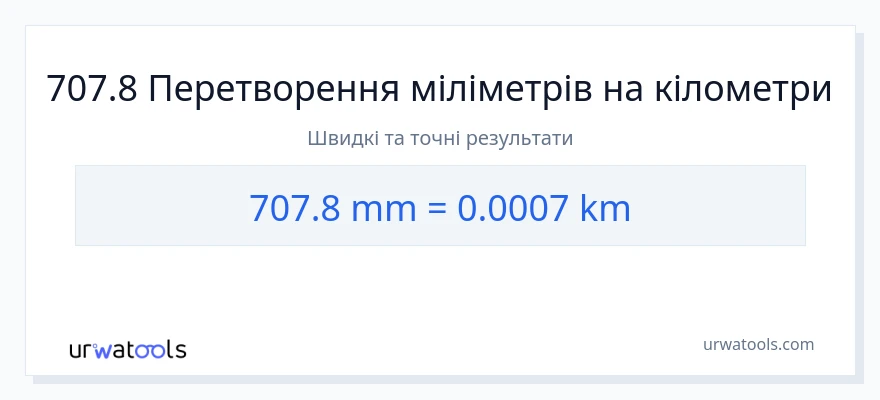 Конверсія з міліметри у кілометри: 707.8