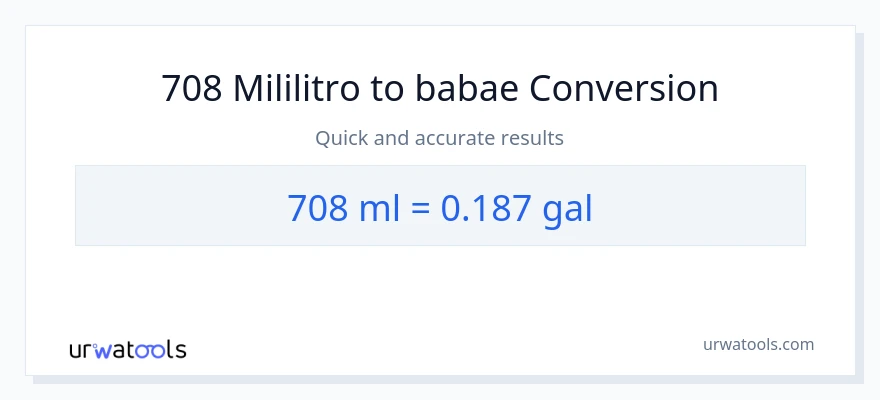 708 mga mililitro patungong Mga galon na conversion
