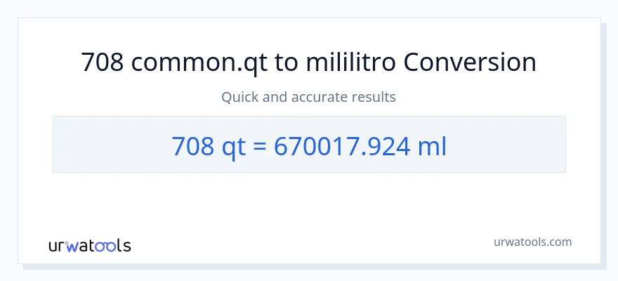 708 Quarts patungong mga mililitro na conversion
