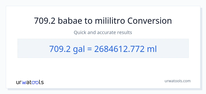 709.2 Mga galon patungong mga mililitro na conversion